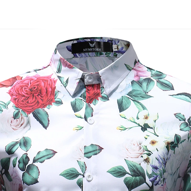 Мужская хипстерская рубашка с цветочным принтом Camisa Masculina мужская длинным