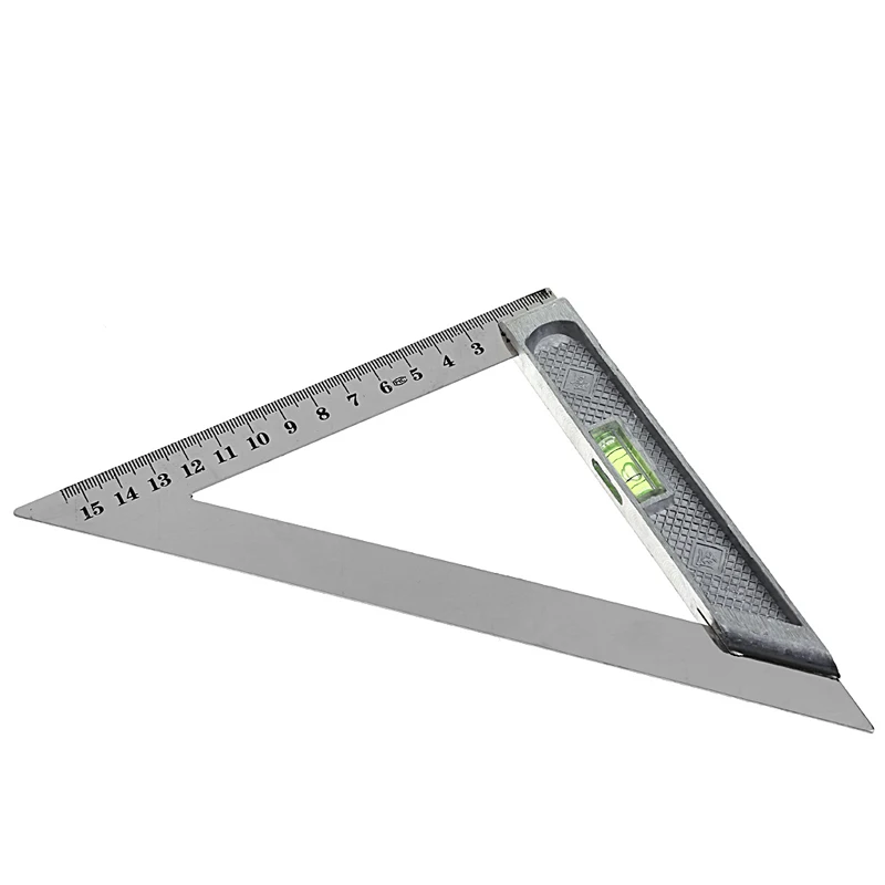 

1Pc 200mm/150mm Triangle Ruler 90 Alloy Measuring Tool With Bead Horizontal Woodworking