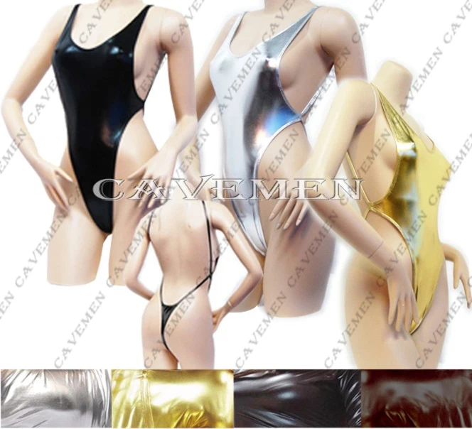 Golden silvery Leatherwear* 2505 *Ladies Thongs G-string Underwear Panties Briefs T-back Swimsuit Bikini Free Shipping