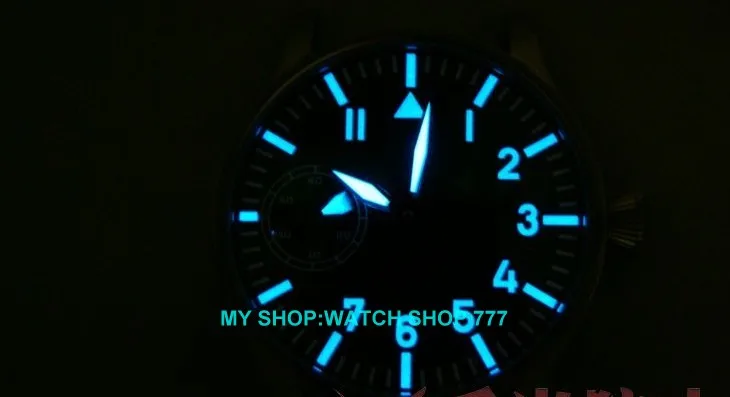 Часы Parnis с большим циферблатом pilot ST3600/6497 gooseneck тонкая настройка движения синие светящиеся часы мужские часы оптом