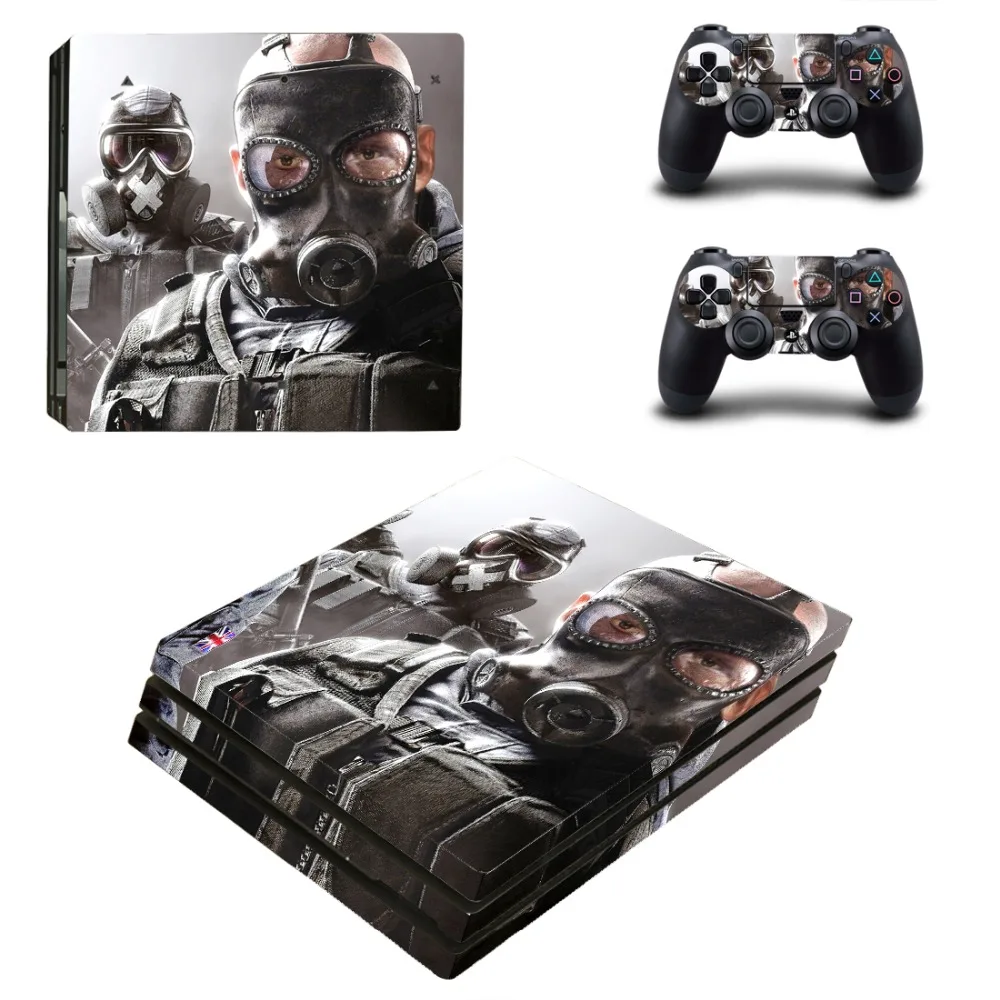 Виниловая наклейка Rainbow Six Siege PS4 Pro на кожу для консоли Playstation 4 и 2 контроллеров |