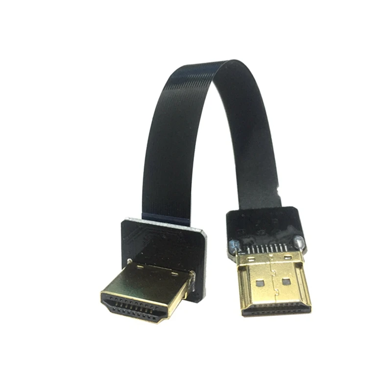 0,2 M/0,5 M FPV HDMI type A Male Up Angled 90 Degree to HDMI Male HDTV FPC плоский кабель для мультикоптера аэрофотосъемки
