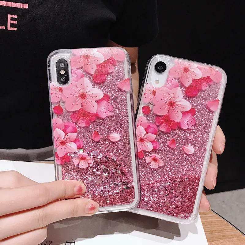 Liquid Quicksand Glitter Case For Samsung galaxy C5 C7 C9 Pro J3 J5 J7 A3 A5 A7 A50 A30 M10 M20 M30 A8 A6 Cover Floral |