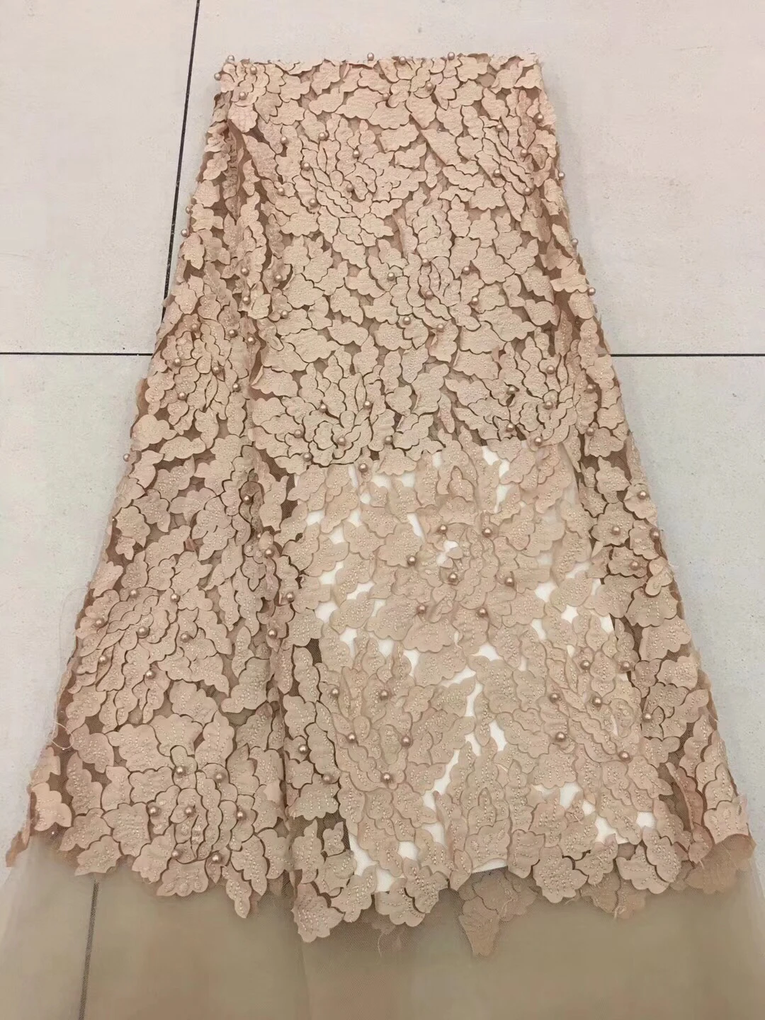 

pink african lace fabric 2018 high quality lace french mesh fabric beaded nigerian swiss lace fabrics for dress K-D2409