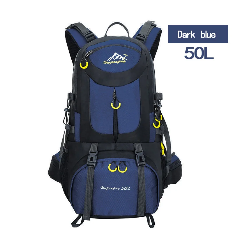 Dark blue 50L 50л Водонепроницаемая спортивная сумка для альпинизма, рюкзак для путешествий, рюкзак для горного треккинга, рюкзак 60л, походный рюкзак, рюкзаки для кемпинга - Цвет: Dark blue 50L