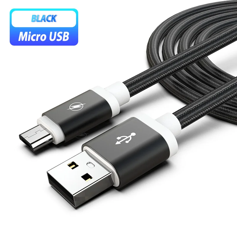 black 2 м 3 м Micro USB кабель для Xiaomi samsung Galaxy A5 A7 A9 huawei mate 10 Lite P10 Lite Быстрая зарядка зарядный кабель для передачи данных 1,5 м - Цвет: black
