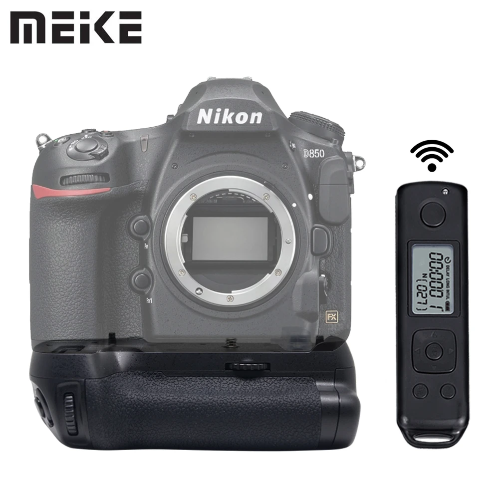 MEIKE MK-D850 Pro Вертикальная съемка Аккумуляторный блок питания ручка с 2 4G