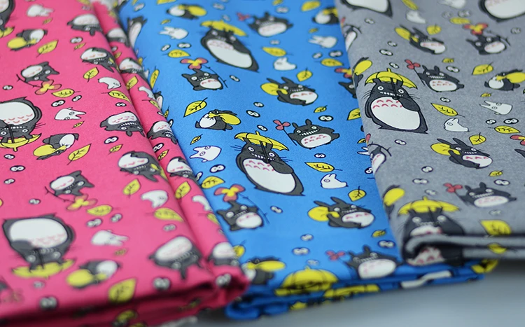 Напечатанная холщовая ткань хлопок Мой сосед Тоторо DIY стеганый лоскутный