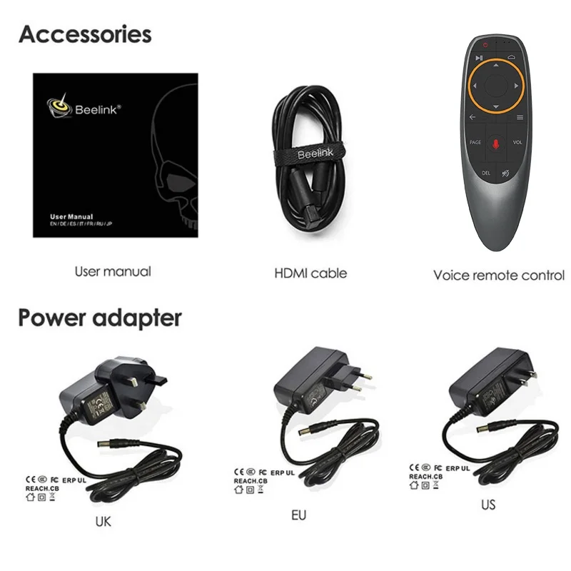 Beelink GT King TV Box Android 9 0 Amlogic S922X 4 Гб DDR4 64 ROM голосовое дистанционное управление 2 4G + 5 8G