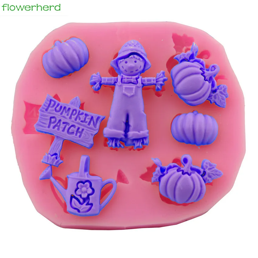Пугало Хэллоуин Тыква 3D силиконовый Fondant (сахарная) Мыло Форма для торта