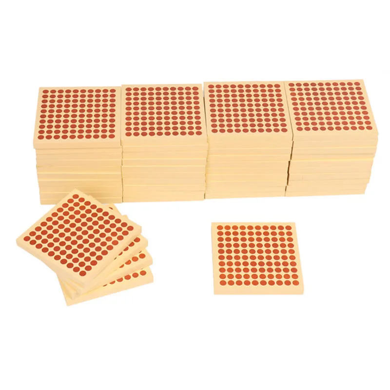 45 Wooden Squares Буковые деревянные квадраты кубики математические игрушки Монтессори образование Обучающие цифры игровые материалы математические игрушки головоломки дошкольные средства - Цвет: 45 Wooden Squares