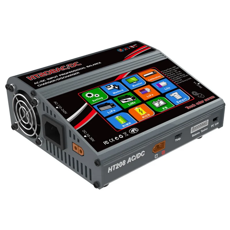HTRC HT208 AC/DC 4 3 &quotцветной сенсорный ЖК экран 420 Вт 20A RC балансирующее зарядное