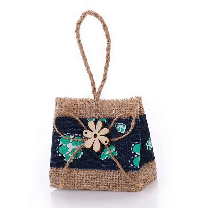 Creative design Linen Drawstring Bag Vintage Natural Burlap Gift Candy Wedding Party Favor Pouch Jute Jewelry Bags | Дом и сад
