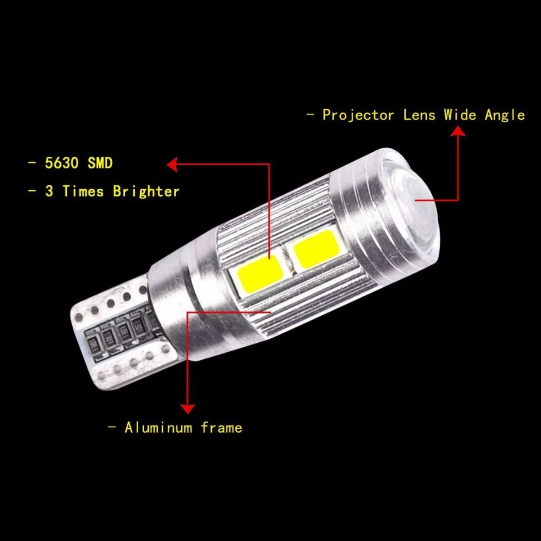 10 шт./лот T10 5630 10LED Canbus Error Free автомобиля клиновидные боковые светильник лампы