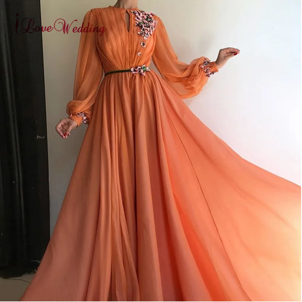 ILoveWedding вечерних платьев с длинным круглым воротником кружевная вышивка