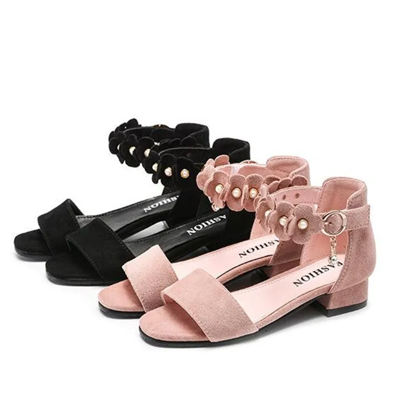 Новый Летнее платье принцессы обувь сандалии для девочек детей гладиаторы на