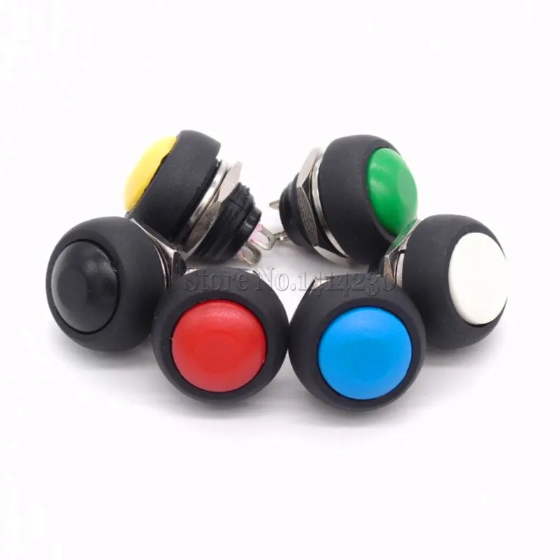 

Horn switch PBS-33B 2Pin Mini Switch 12mm 12V 1A Waterproof momentary Push button Switch since the reset Non-locking