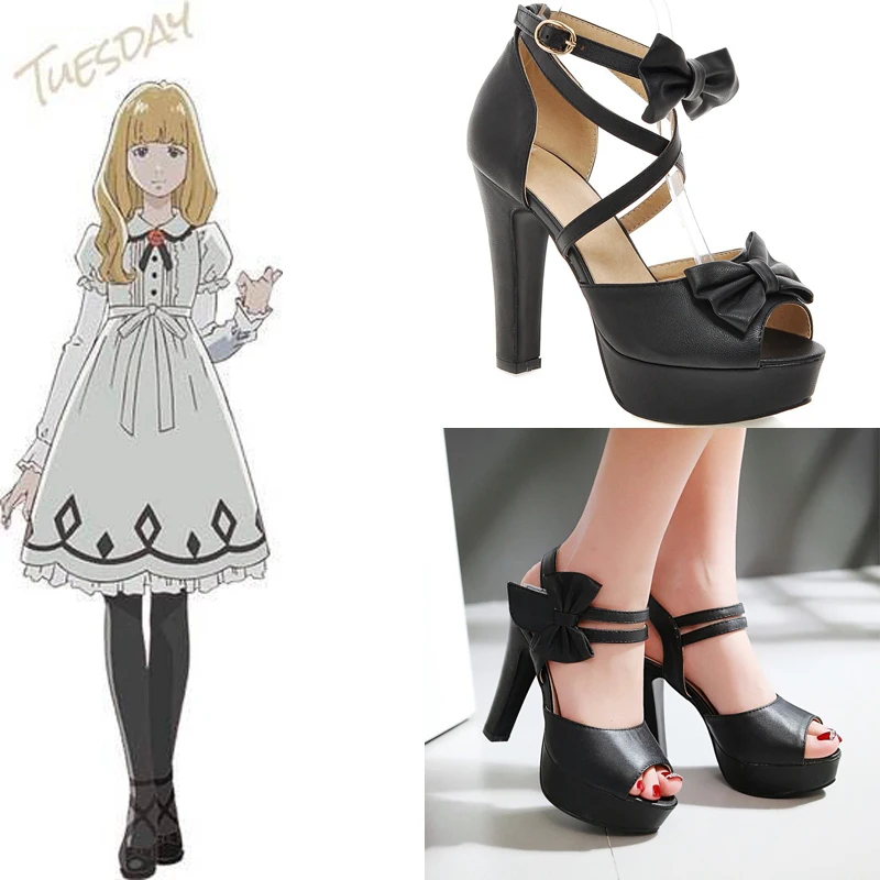 Обувь для костюмированной вечеринки CAROLE & TUESDAY черные туфли на высоком каблуке и
