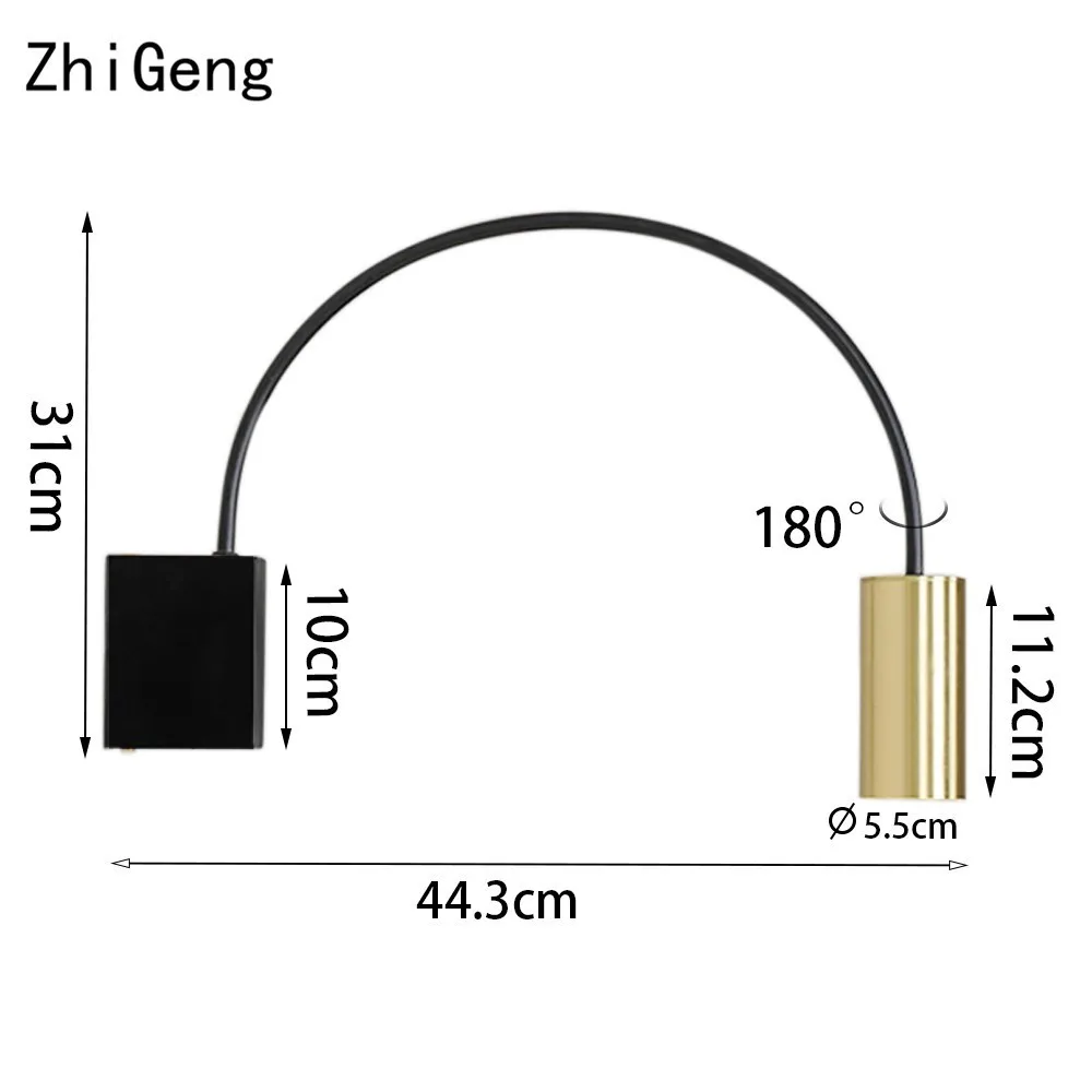 ZhiGeng G10 Геометрическая полукруглая настенная лампа прикроватный коридор прохода