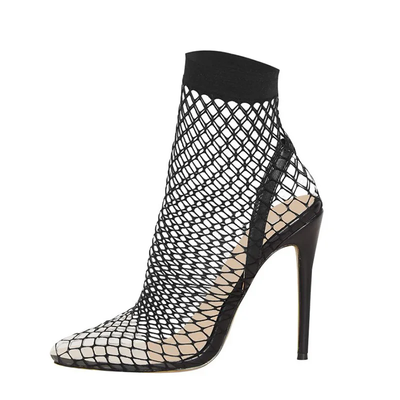 Сандалии-гладиаторы женские летние ботинки на высоком каблуке ботильоны с