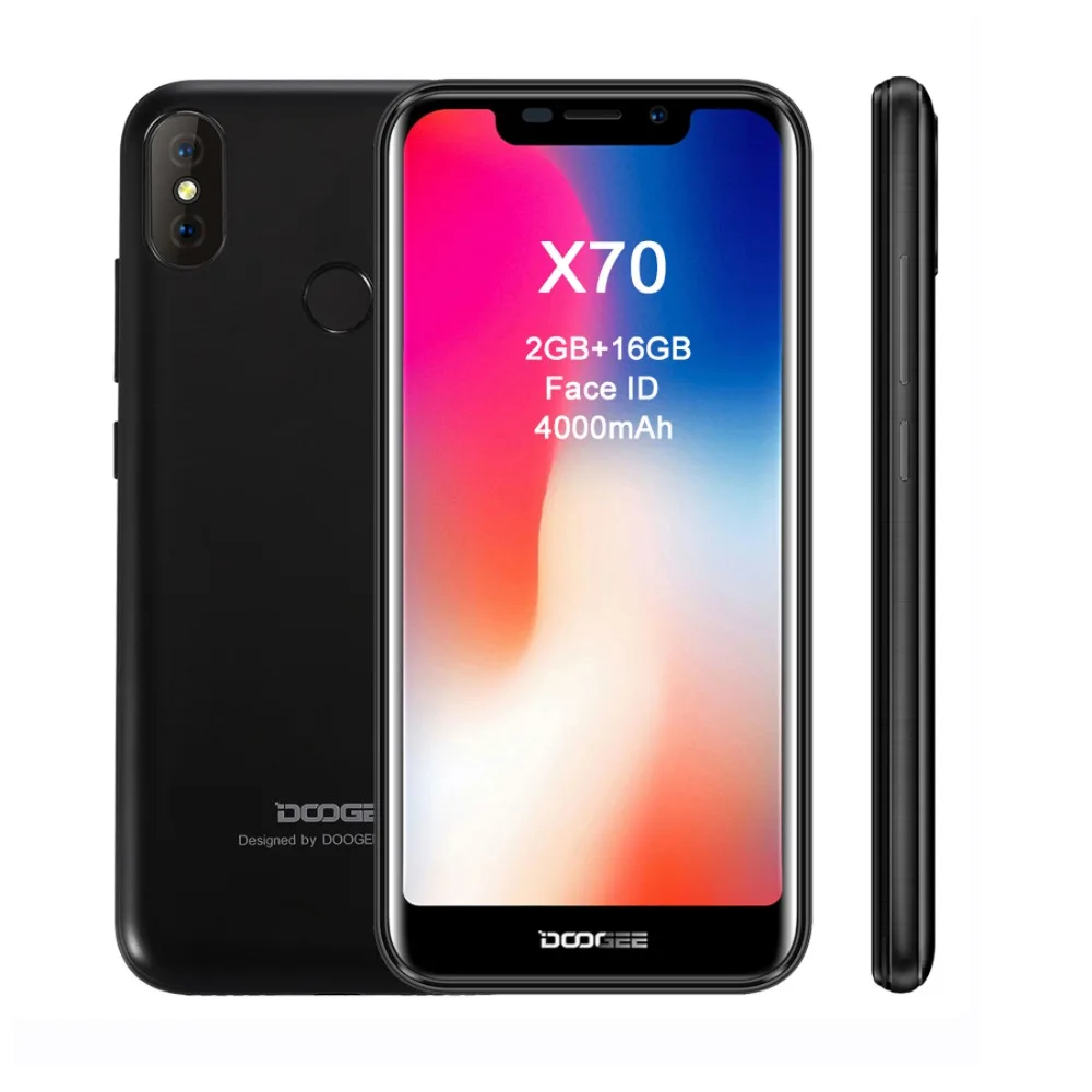 Doogee X70 5 дюймов 19:9 Android 8 1 смартфон 4000 мАч батарея 3g WCDMA 2 Гб 16 разблокировка лица
