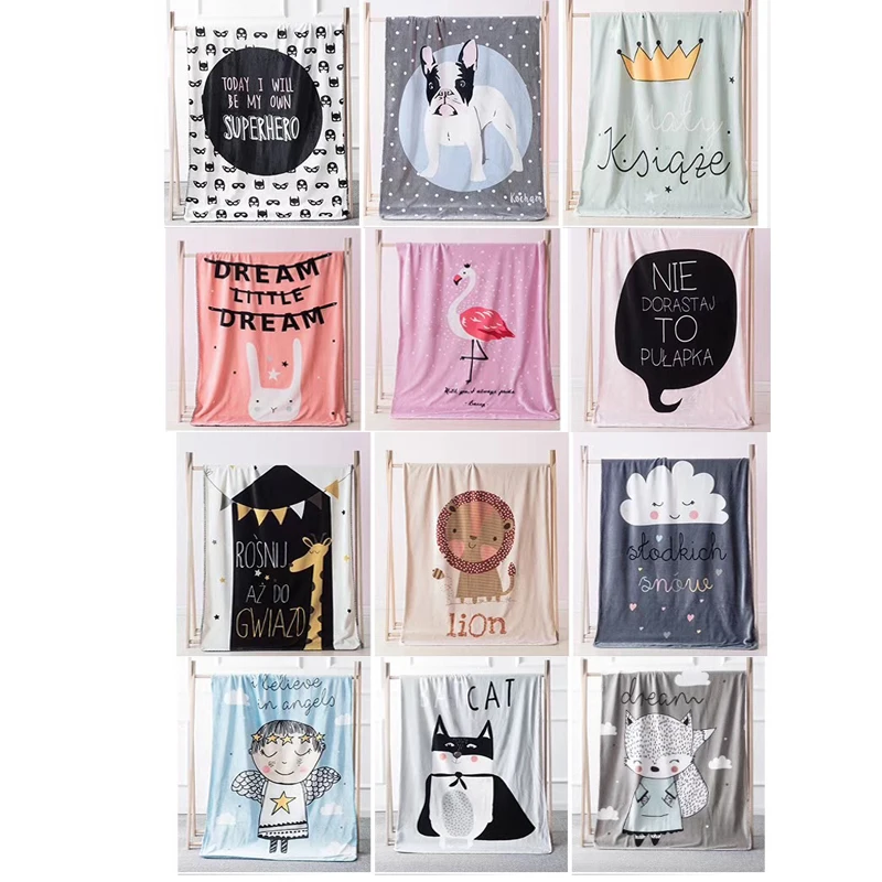 

2021 Brand Blanket New Toddler Infant Newborn Baby Blanket Pram Cot Bed Moses Basket Crib Knit Blanket Cartoon Sleeping Bag