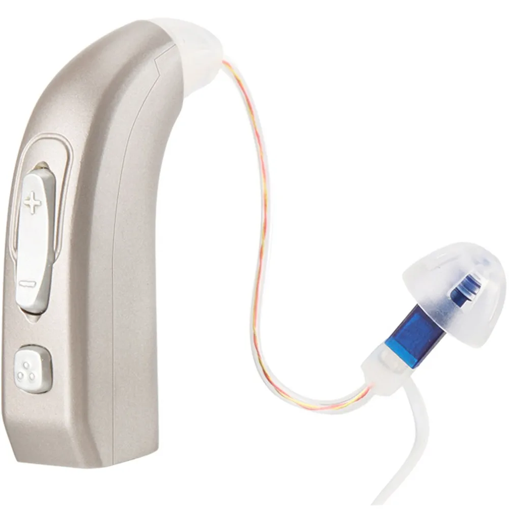 Blue for left ear Высокий мощный Рик мини аккумуляторная слуховой аппарат цифровой с интеллектуальным adaptive noise reduction) акустического audiophone Издательство АСТ E35 - Цвет: Blue for left ear