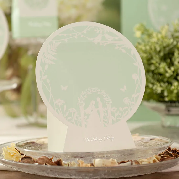 Зеленый цвет свадебные рассадочная карточка с таблицей номер карты |