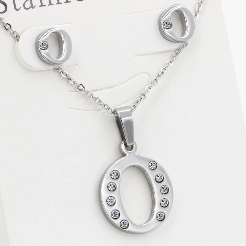 Новый модный O Письмо Позолоченный Нержавеющей Стали Ювелирные Наборы