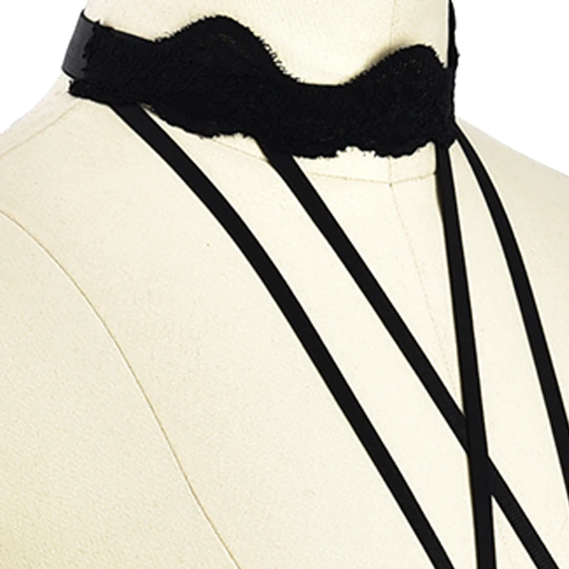 Нижнее белье женское черное прозрачное в готическом стиле БДСМ эротический