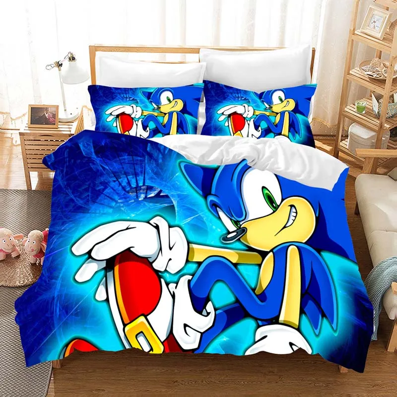 4 Sonic The Hedgehog аниме 3d комплект постельного белья пододеяльник наволочки Super Mario Bros Утешитель комплект постельного белья s постельное белье - Цвет: 4