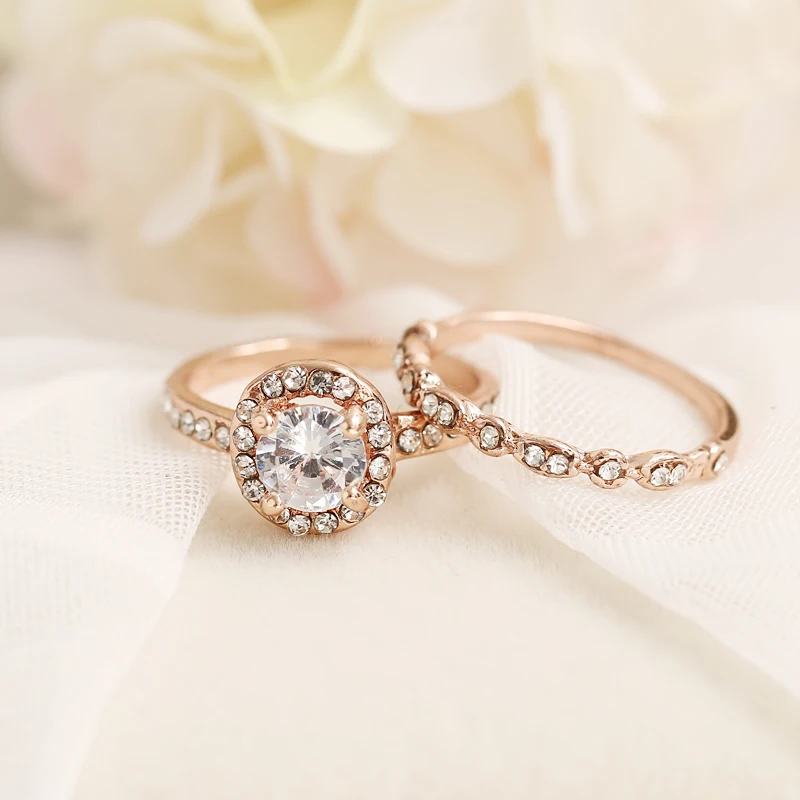 Женское кольцо с кристаллами 2 шт./компл. 2020|Кольца| |