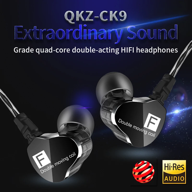 QKZ CK9 наушники для телефона с микрофоном fone de ouvido натуральный звук 3 5 мм
