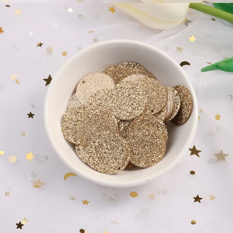 Light Gold ISequins 90 шт./лот Размеры 20 мм блестками плоский круглый из ПВХ пайетки с блестками шить свадебное Craft одежды швейные Поставщики - Цвет: Light Gold