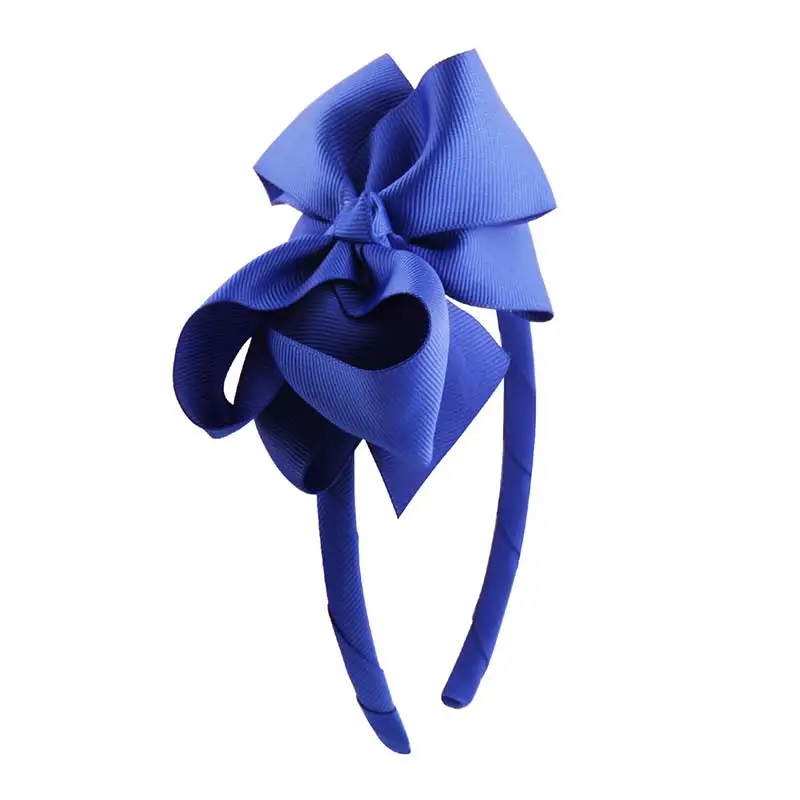 Royalblue B Новинка, 98 цветов, повязка для волос с бантом для девочек, детская цельная повязка для волос с корсажной лентой ручной работы, аксессуары для волос в горошек, головной убор - Цвет: Royalblue B