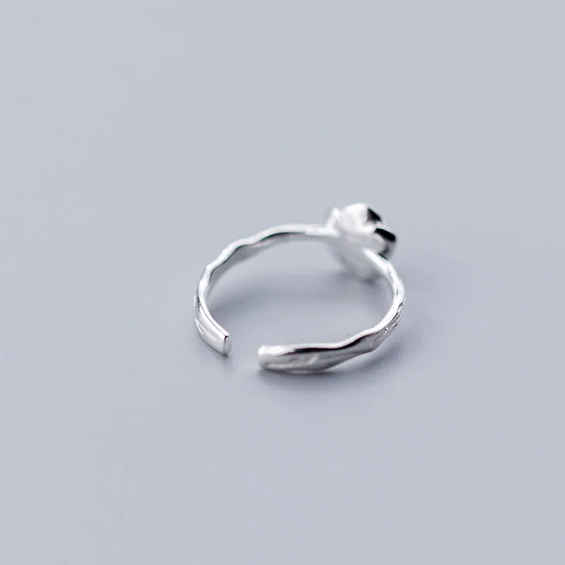 

INZATT Real 925 Sterling Silver Flower Opening Ring For Elegant Women Romantic Wedding Plant Ring Punk Fine Jewelry Accessories