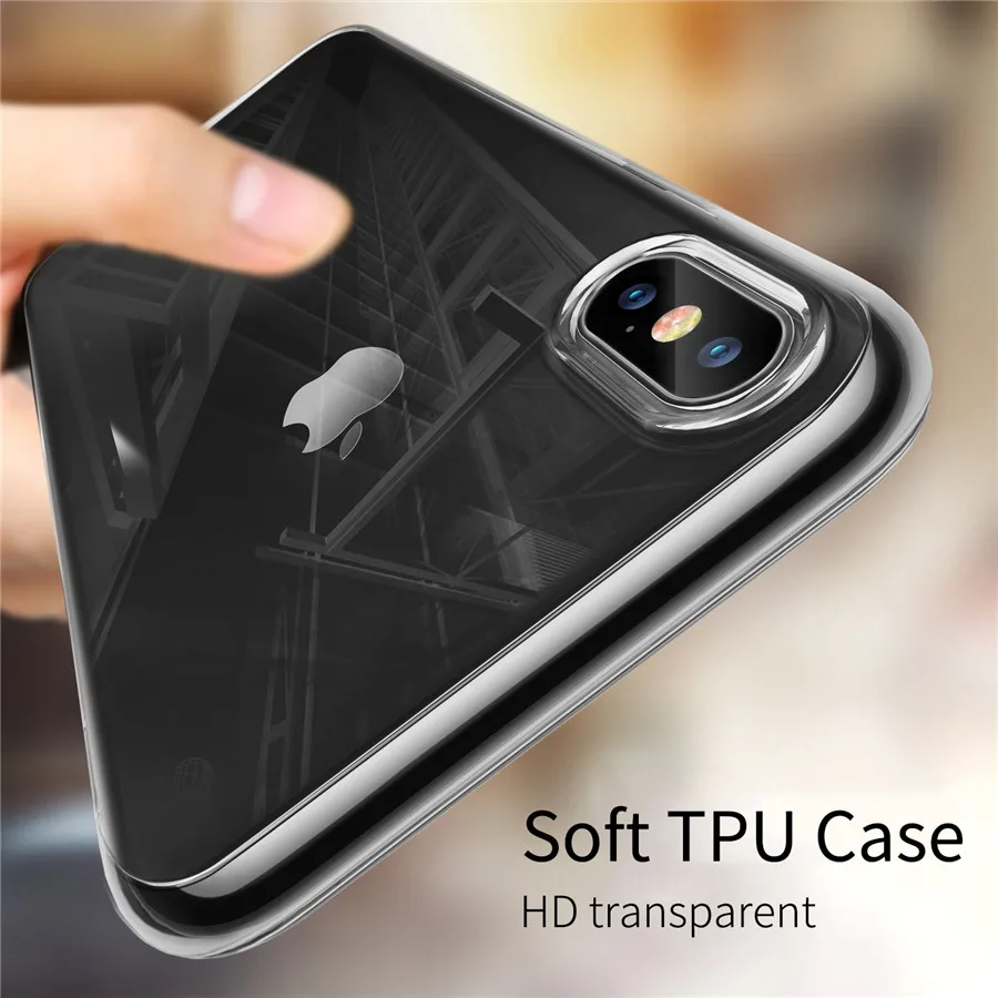 Slim Clear Soft TPU Cover For iPhone X XR XS Max Case Support Wireless Charging Anti-Shock Frame Bag 6 6s 7 8 Plus |