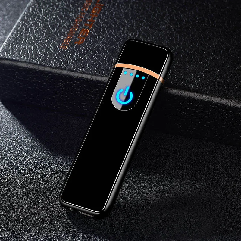 Usb зарядка Электронная Зажигалка Ветрозащитная тонкая мужская индивидуальная Женская электрическая нагревательная цветная сигарета зажигалка