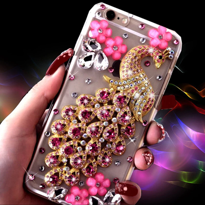 Лидер продаж сверкающие Чехлы сделай сам с 3D павлином Фениксом для Huawei P50 P20 P30 P40 Pro