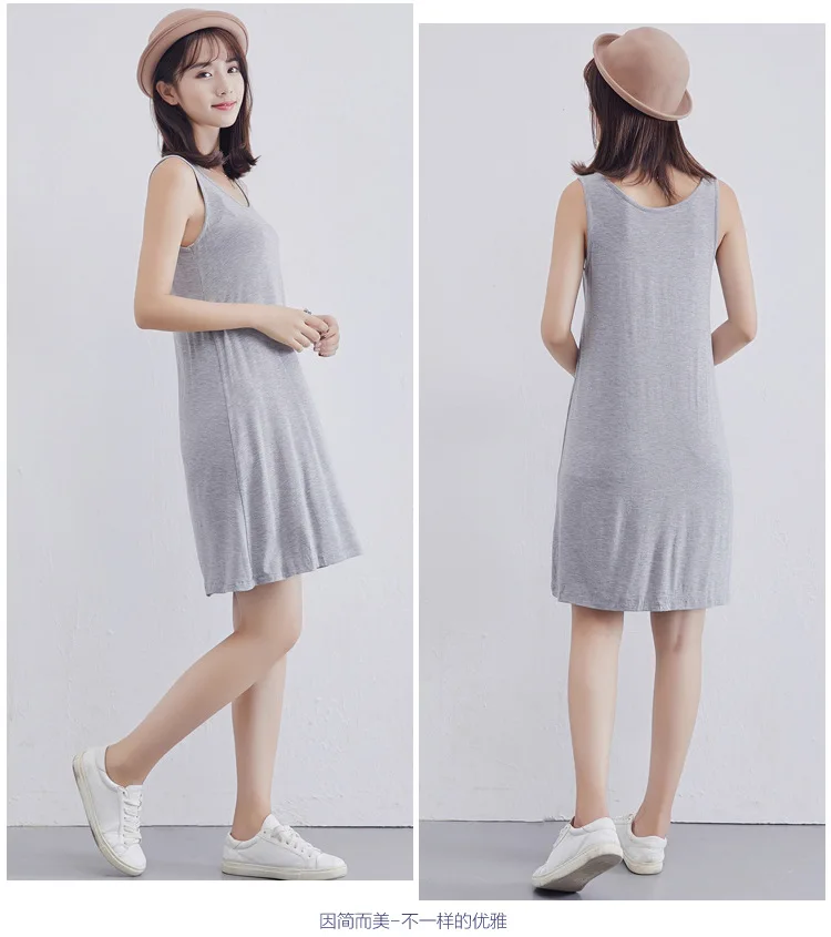 

Summer Sleeveless White Nightgown New Modal Nightdress Sexy Nighty Hot Nightgown Lingerie Loose Women Sleepwear Fdfklak