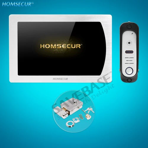 HOMSECUR 7 &quotпроводной видео и аудио Smart Электрический дверной звонок замок с ключами