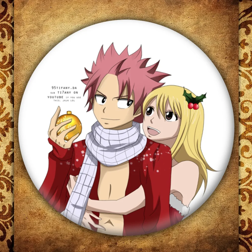 Аниме Fairy Tail бейдж с дисплеем японский мультфильм рисунок Natsu Lucy брошь на застежке
