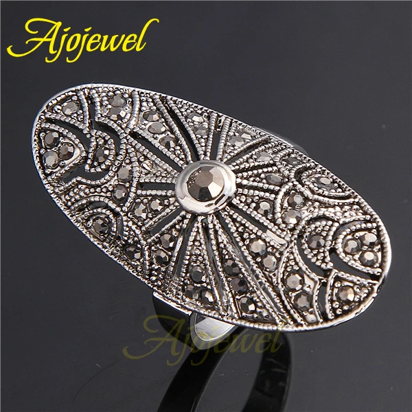Новое Элегантное женское винтажное ретро кольцо с черным камнем Anel De Falange Bijoux