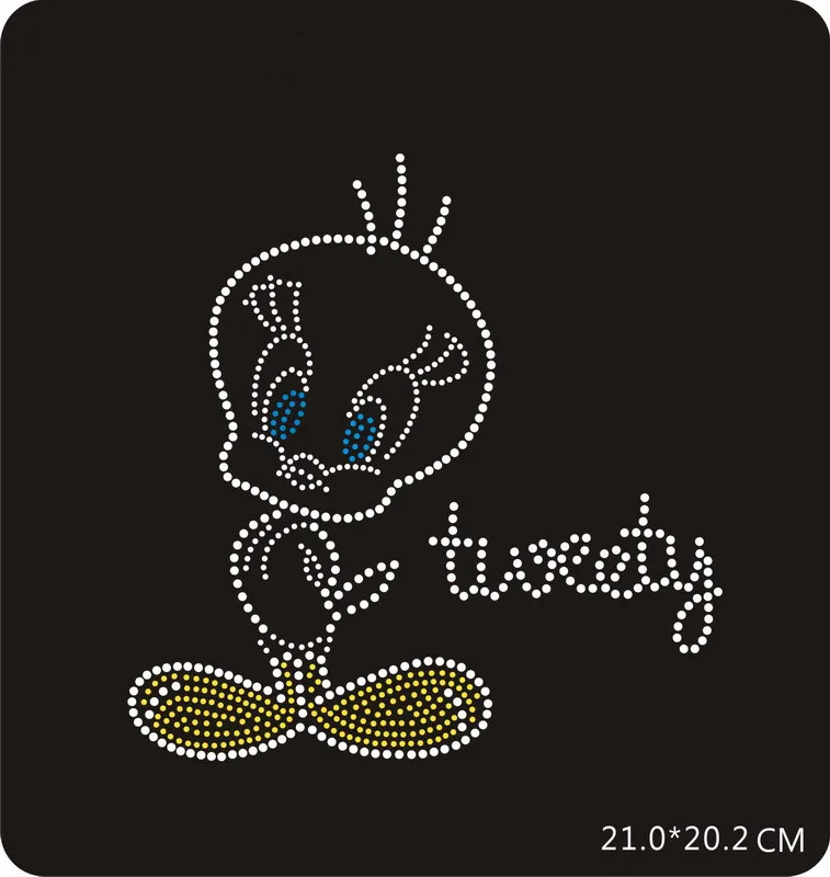 2 шт./лот Tweety наклейка утка горячая фиксация горный хрусталь передача железа на