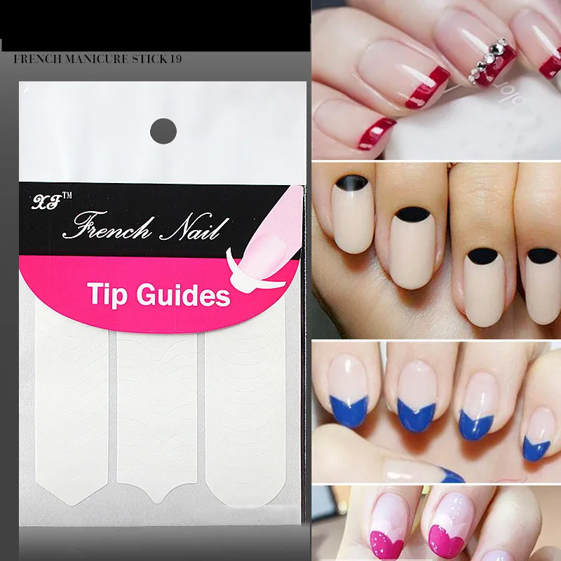 10 листов/160-520 шт ногтей руководство советы полые трафареты Стикер Французский