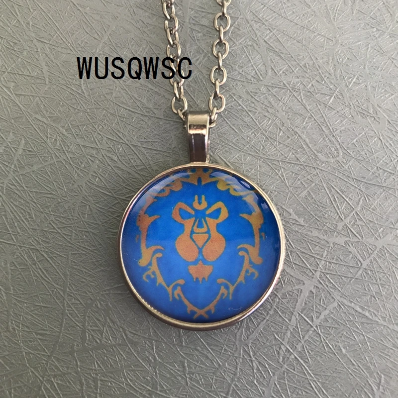 WUSQWSC World of Warcraft ожерелье WOW Alliance Орда флаг логотип стекло кабошон игра для геймера