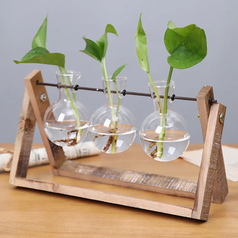 European Household Decor Glass Transparent Vase Wall Hanged ZAKKA Style Micro-landscape Creative Hydroponic Bottls | Дом и сад