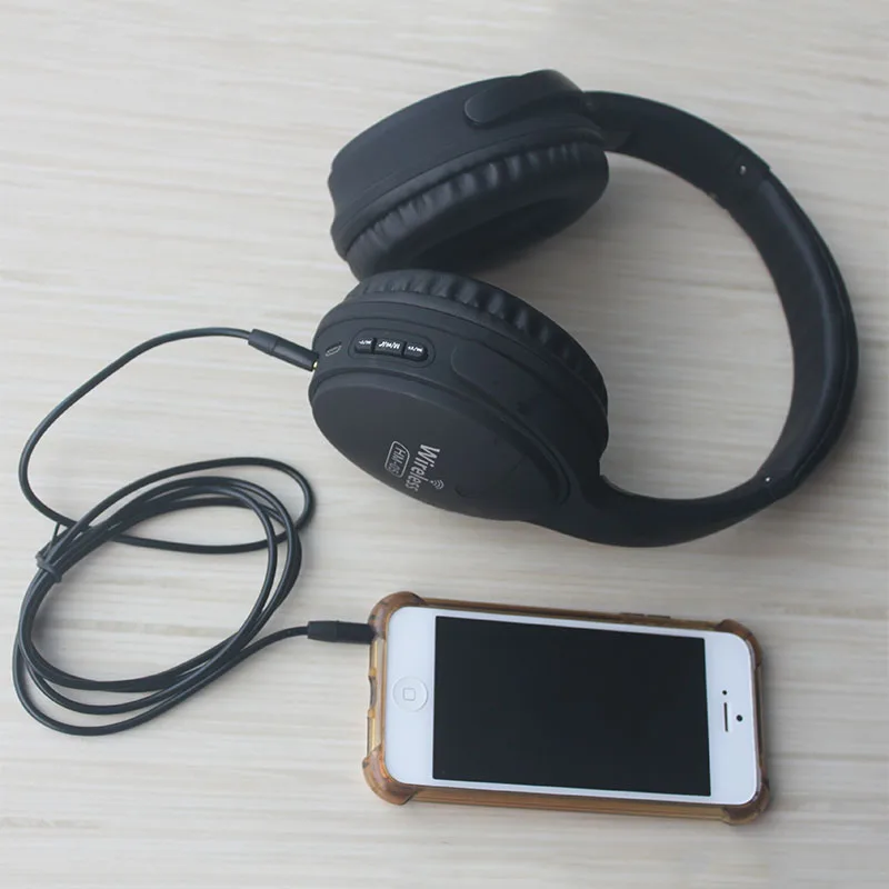 Беспроводные наушники, Bluetooth гарнитура, складные регулируемые наушники с микрофоном, поддержка аудио кабеля, TF карта, воспроизведение для телефона, ПК, MP3