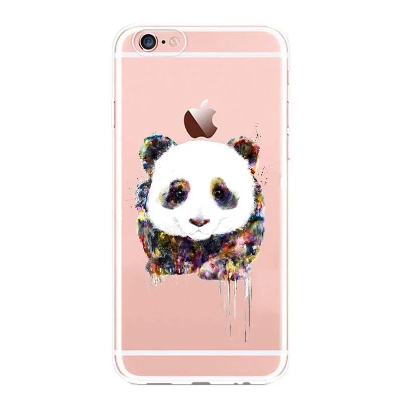 Модный прозрачный силиконовый чехол с пандой для iPhone 5 s SE 6 7 Plus s|cover for iphone|cover iphone