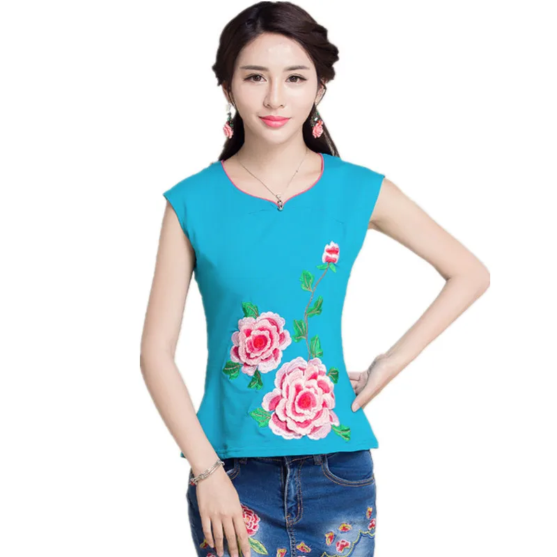 Женская летняя футболка с коротким рукавом и круглым вырезом|embroidery t-shirt|top teest shirt |